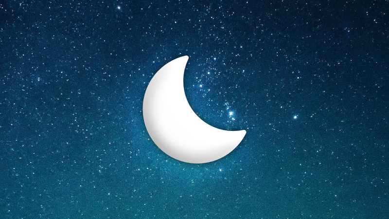 Project Mora's moon icon on a starry background