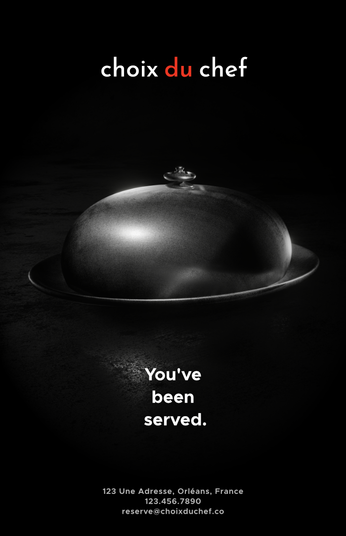 Choix du Chef poster with cloche and caption reading You've been served