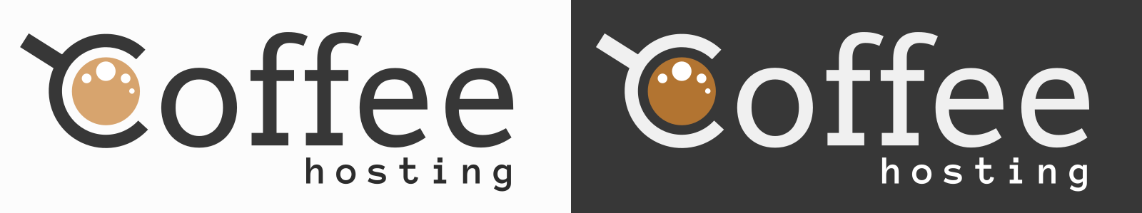 Coffee Hosting logo on light and a