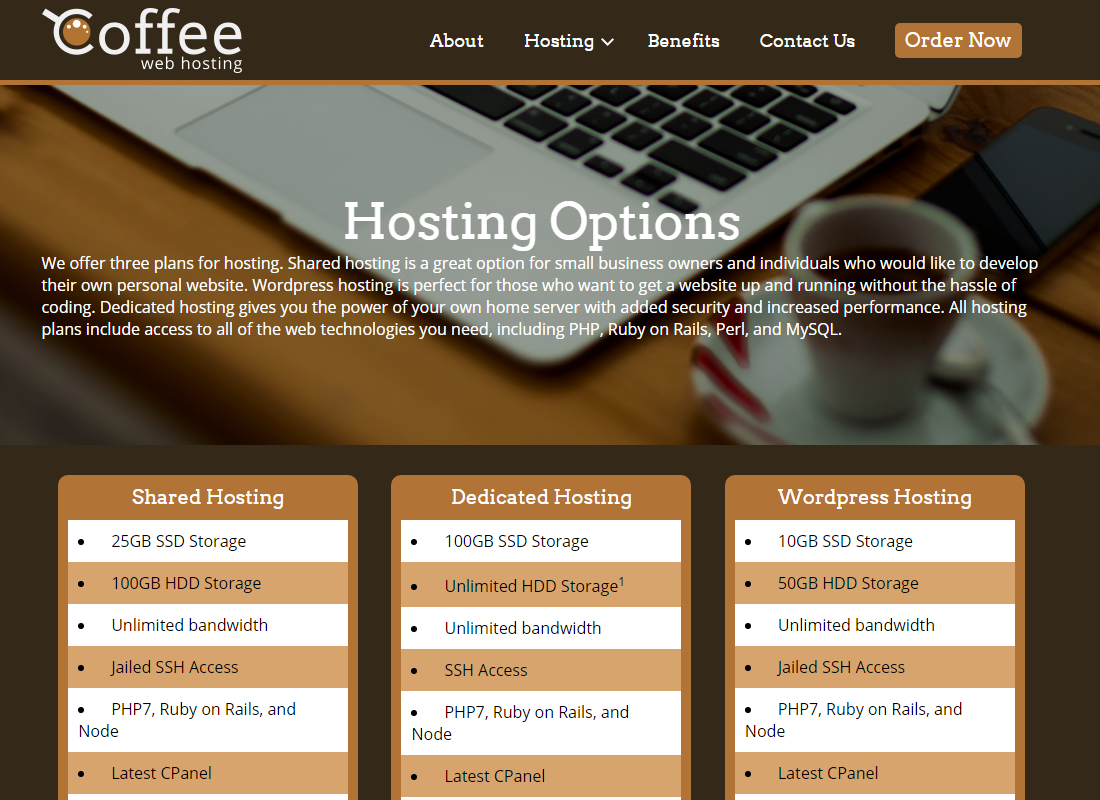 Comparison of Boostrap template and Coffee Hosting website