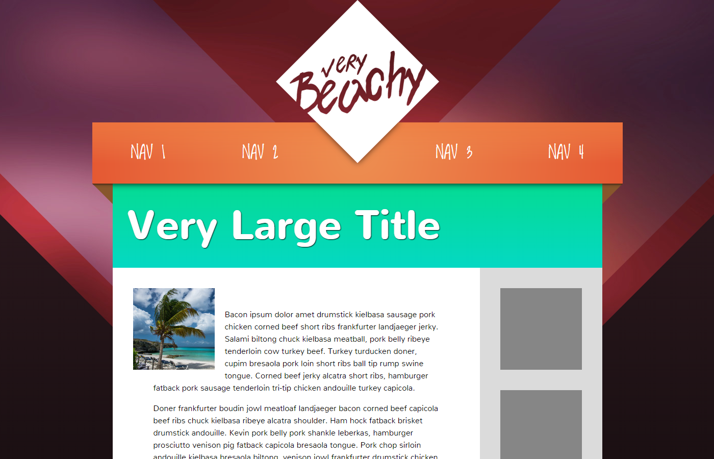 Screenshot of Very Beachy Website