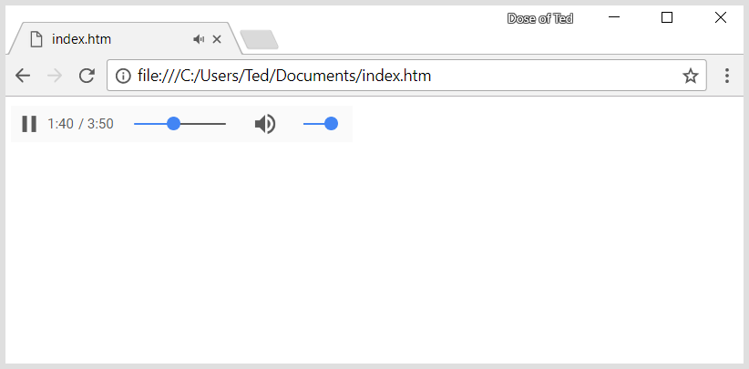 A screenshot of the browser featuring audio with controls