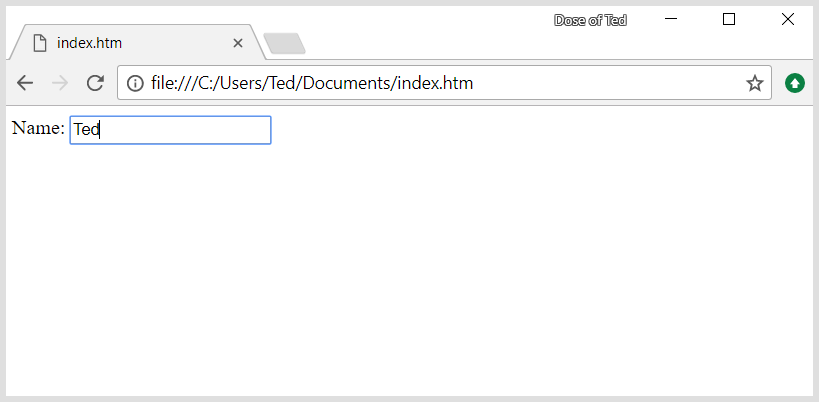 A screenshot of an input field with a label beside it